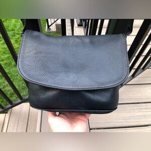 Coach Vintage Navy Blue Pebble Leather #4903 Sonoma Flap Crossbody Handbag